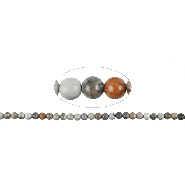 Rang de collier boules, Jaspe-Picasso (Calcaire), 06mm | Marco Schreier