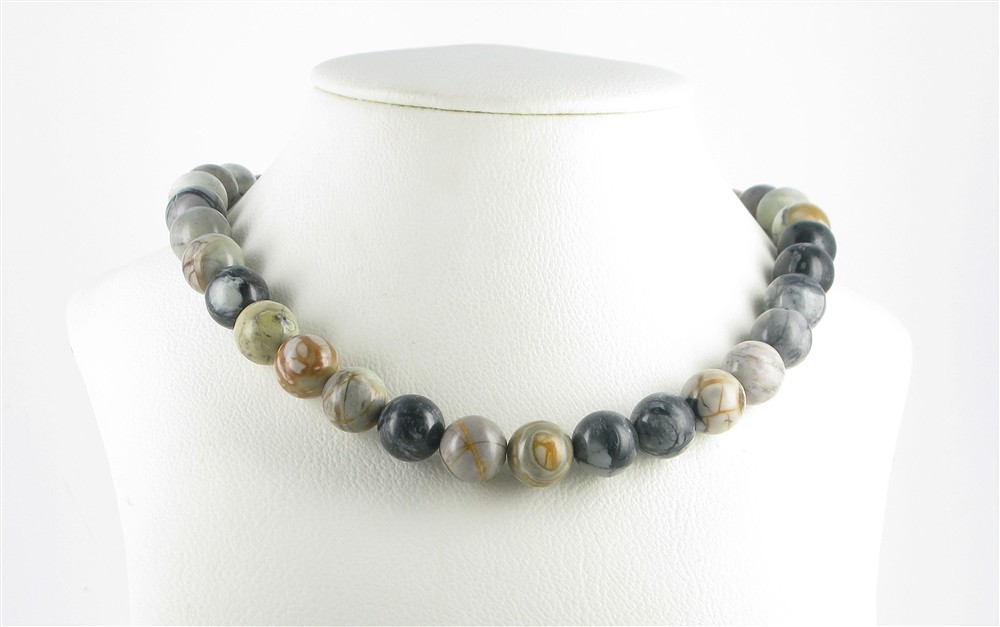 Fili di perline, Marmo di Picasso, 12 mm | grossista gemme e pietre curative