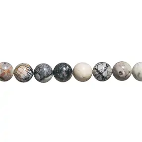 String Beads, Picasso Marble, 12mm | wholesaler gems, healing stones & jewelry