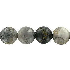 Rang de collier boules, Jaspe-Picasso (Calcaire), mat, 16mm | Marco Schreier