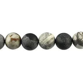 Cuentas de piedras preciosas, Mármol Picasso, mate, 20mm | Marco Schreier