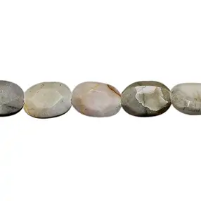 Oval strand, Picasso Marble, faceted edge, 06 x 04mm | Marco Schreier