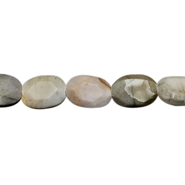 Strang Oval, Picassomarmor, Rand facettiert, 06 x 04mm | Marco Schreier