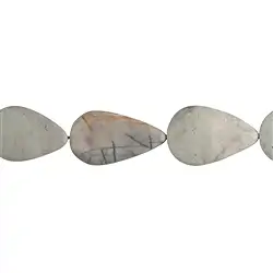 141920517310 Rang de colliers Gouttes plates, Jaspe-Picasso (Calcaire), 30-40 x 22-25mm | Marco Schreier