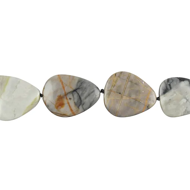 Rangs de colliers Plaques, Jaspe-Picasso (Calcaire), 28-35 x 22-28mm | Marco Schreier