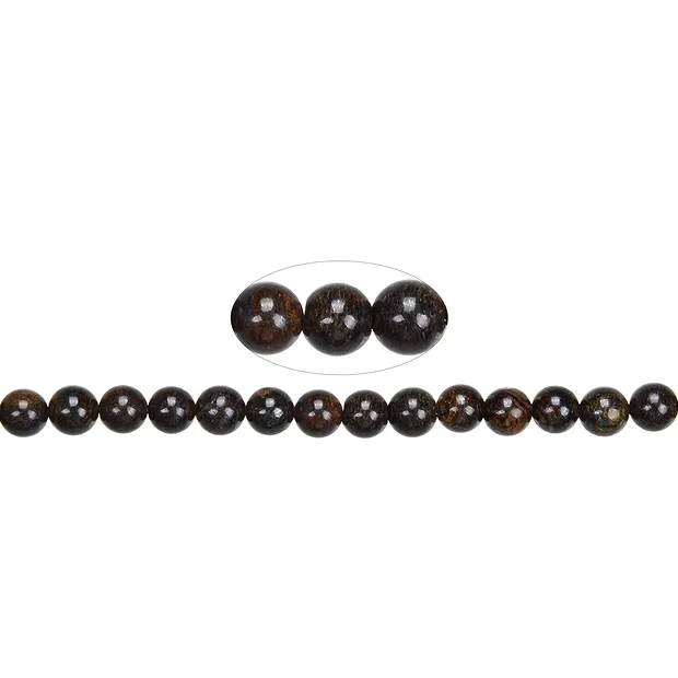 Rang de collier boules, Bronzite, 08mm | Marco Schreier