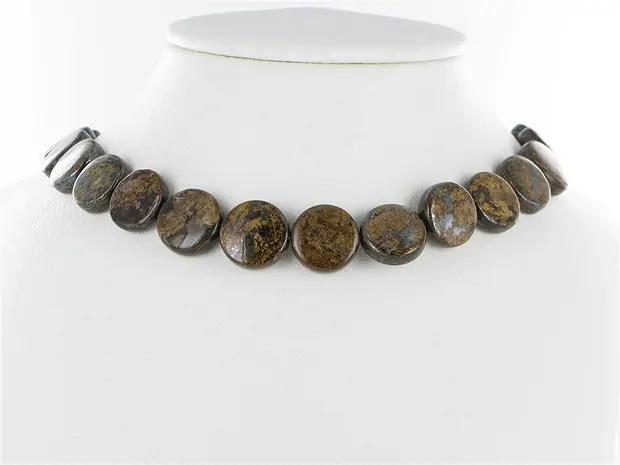 Coin strand, Bronzite, 16 x 06mm | wholesaler gems, healing stones & jewelry