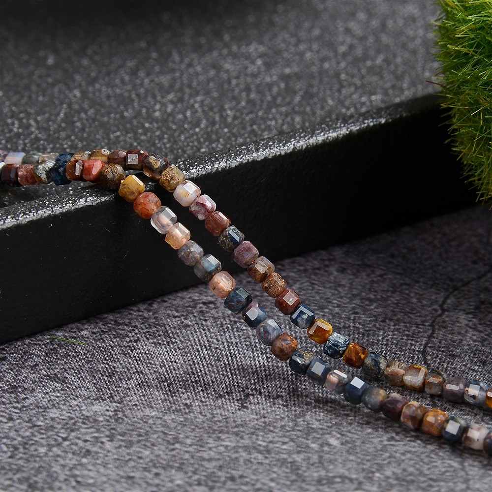 Strand cube, Pietersite, faceted, 02 x 02 x 02mm | Marco Schreier