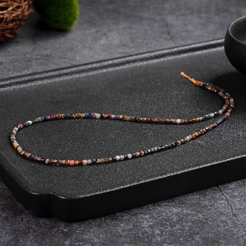 Strand cube, Pietersite, faceted, 02 x 02 x 02mm | Marco Schreier