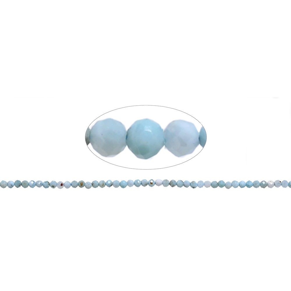 Strang Kugeln, Larimar, facettiert, 02mm (39cm) | Marco Schreier