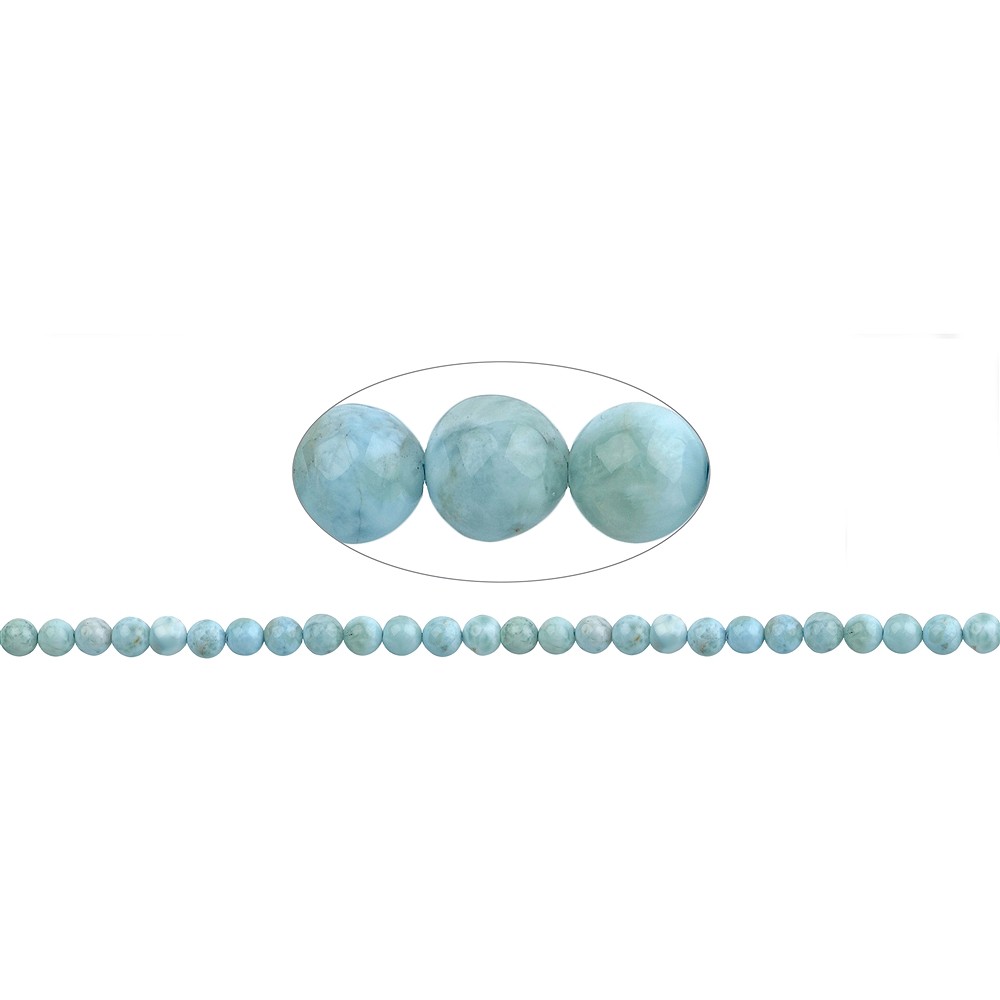 String Beads, Larimar AB, 07mm | minerals trade - gems, healing stones & jewelry