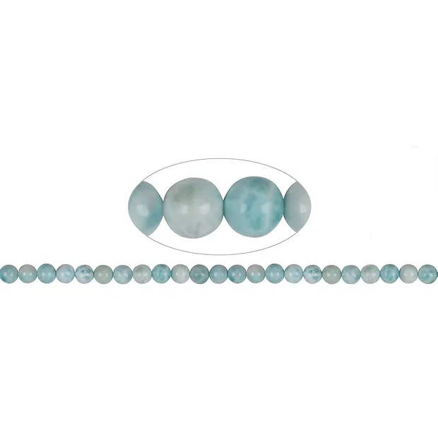 Rang de collier boules, Larimar A, 08mm (39cm) | Marco Schreier