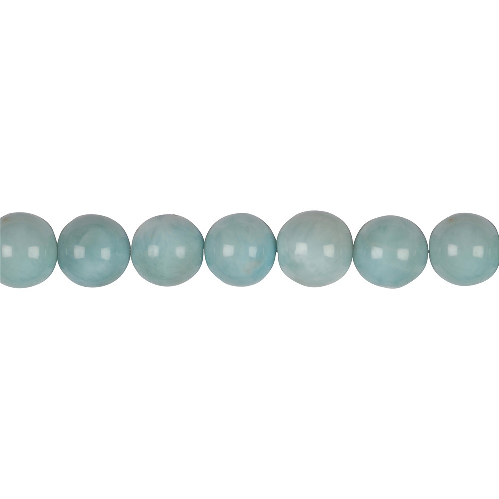Rang de collier boules, Larimar AAA, 09mm | Marco Schreier