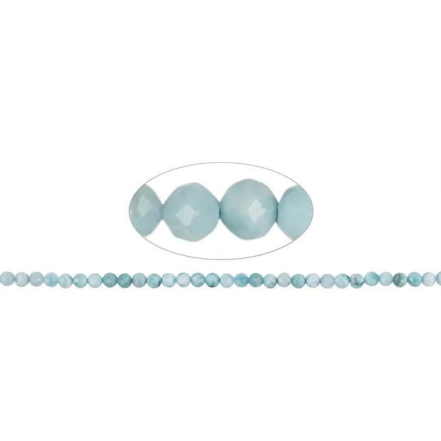 Strang Kugeln, Larimar, facettiert, 06mm | GH Edelsteine, Heilsteine & Schmuck