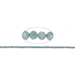 141960104020 Rang de collier boules, Larimar, facett&#xE9;, 02-02,5mm | Marco Schreier