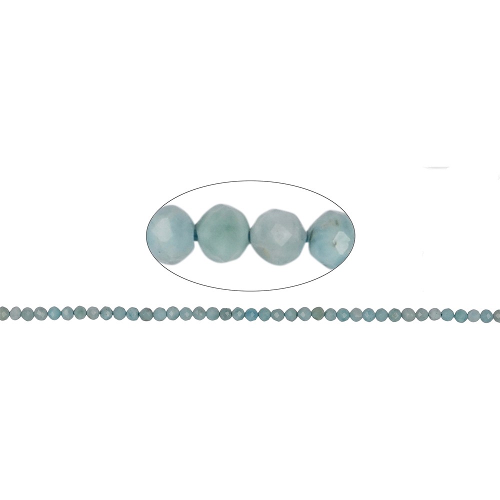 String Beads, Larimar, faceted, 02-02,5mm | wholesaler gems & healing stones