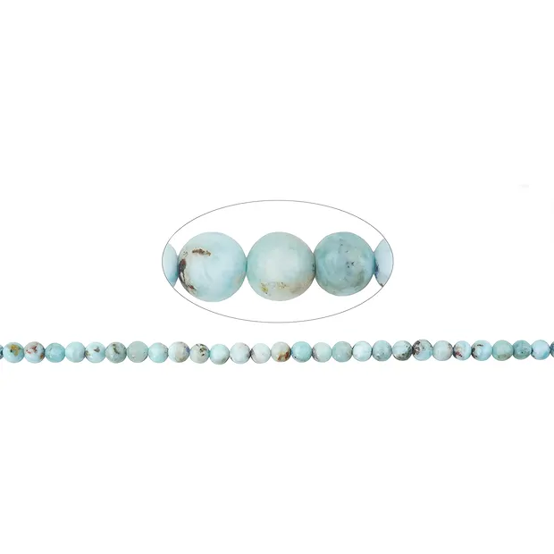 Strang Kugeln, Larimar B, 04,8mm (39cm) | GH Edelsteine, Heilsteine & Schmuck