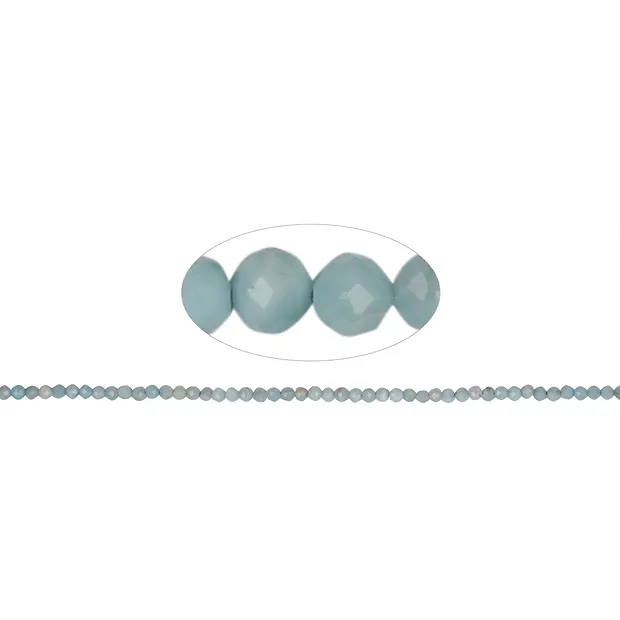 Rang de colliers boules, Larimar, à facettes, 01,75-02,0mm | Marco Schreier