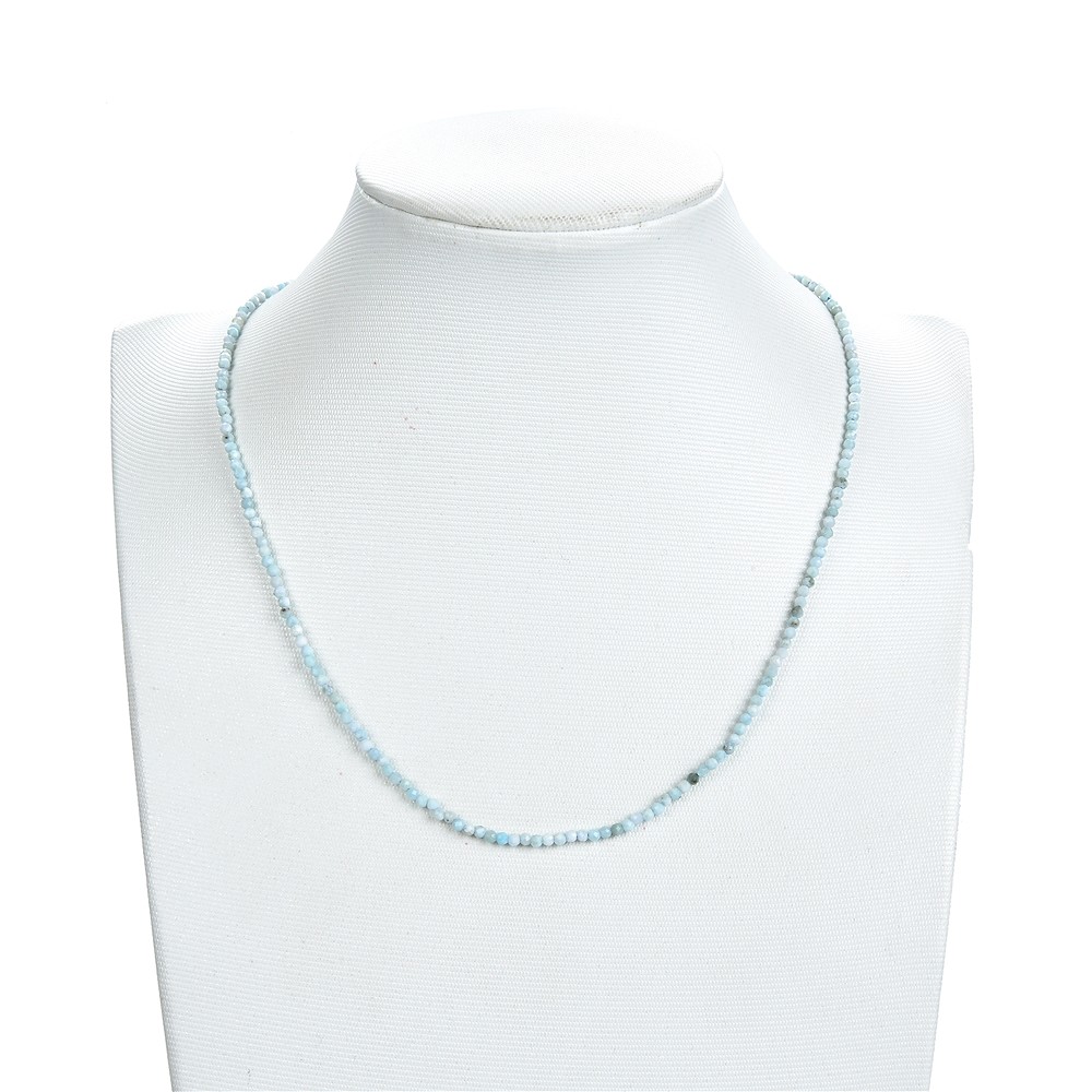 String Beads, Larimar, faceted, 02mm (38cm) | wholesaler gems & healing stones