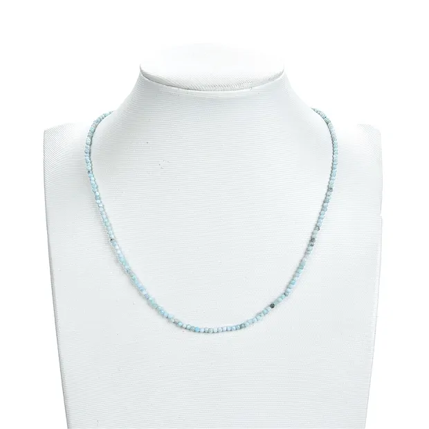 String Beads, Larimar, faceted, 02mm (38cm) | wholesaler gems & healing stones