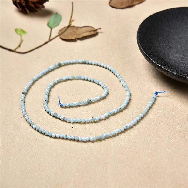 Rang de collier boules, Larimar, à facettes, 02mm (38cm) | Marco Schreier