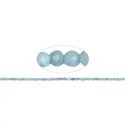 141960109620 Rang de collier boules, Larimar, à facettes, 02mm (38cm) | Marco Schreier