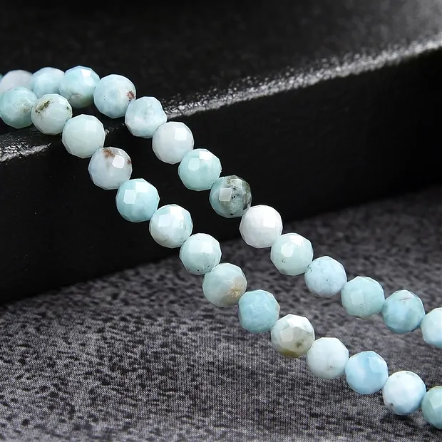 Rang de collier boules, Larimar, facetté, 03,5mm | Marco Schreier
