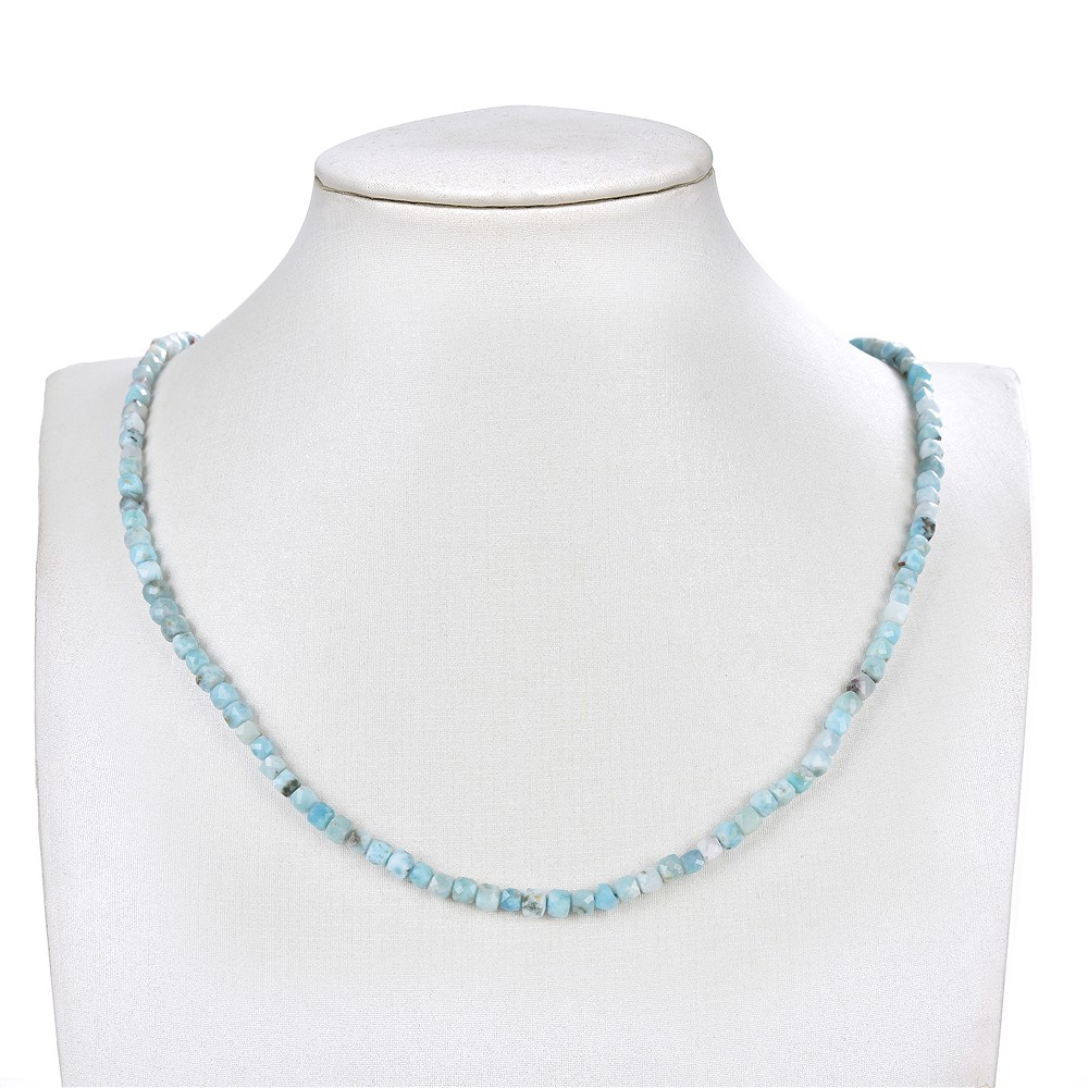 Larimar, 04 x 04mm, facetado | piedras preciosas, piedras curativas y joyería