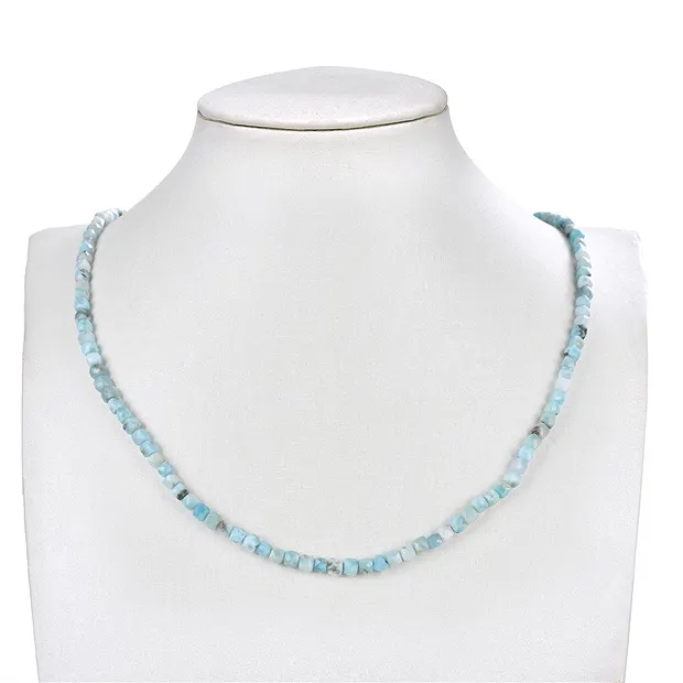 Strang Würfel, Larimar, 04 x 04mm, facettiert | Edelsteine, Heilsteine & Schmuck