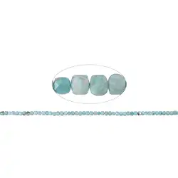 141960208420 Strand cube, Larimar, 04 x 04mm, faceted | wholesaler gems & healing stones