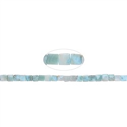 141960209521 Rang de colliers, Larimar, 5 x 5 x 5mm (40cm) | Marco Schreier