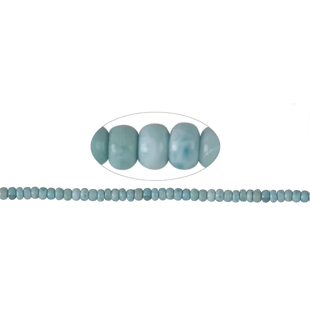 Strang Button, Larimar, 02-04 x 05mm | Schreier Edelsteine, Heilsteine & Schmuck