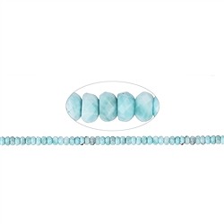 141960306321 Button strand, Larimar, faceted, 04 x 08.5mm | wholesaler gems & healing stones