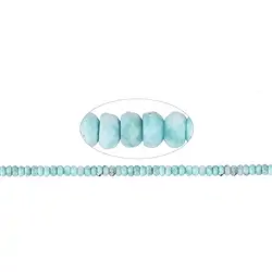 141960306321 Button strand, Larimar, faceted, 04 x 08.5mm | wholesaler gems & healing stones