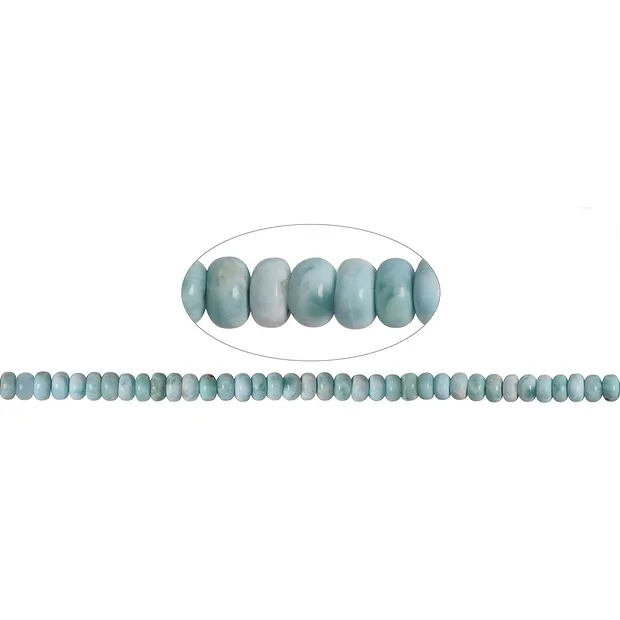 Strang Button, Larimar, 04-04,5 x 06-07mm (39cm) | Marco Schreier