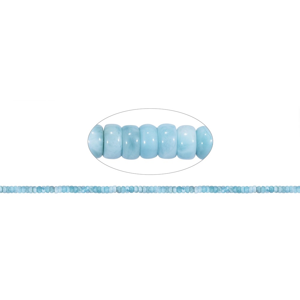 Rang de colliers Boutons, Larimar A, 04-05 x 06-07mm (30cm) | Marco Schreier
