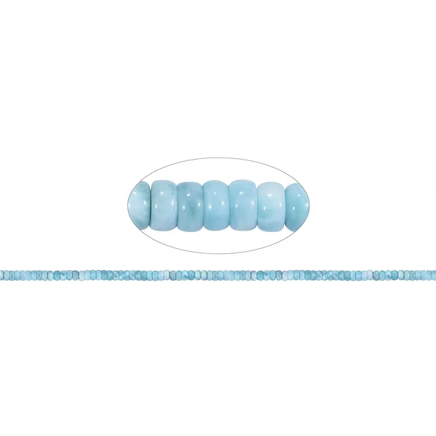 Botón de Larimar A, 04-05 x 06-07mm (30cm) | Marco Schreier