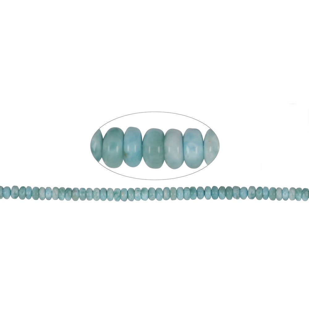 Strang Button, Larimar, 03-04 x 06-07mm | GH Edelsteine, Heilsteine & Schmuck