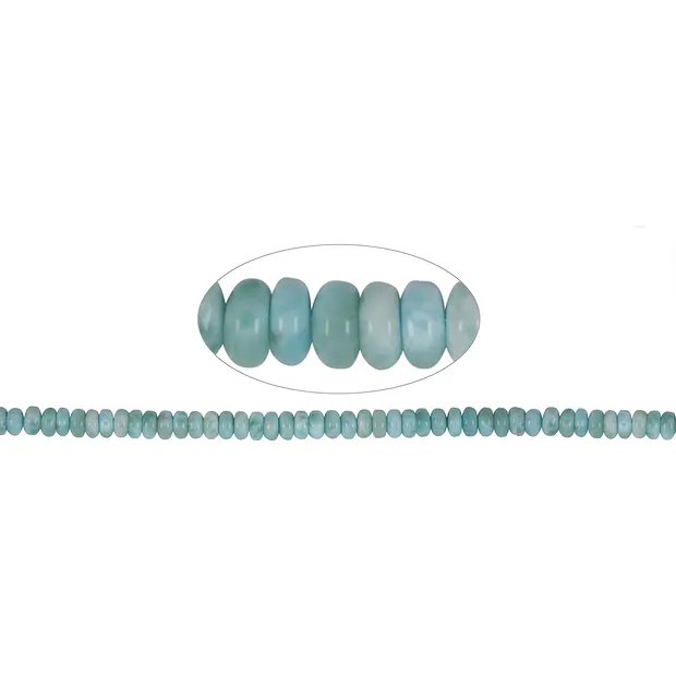 Filo di bottoni, Larimar, 03-04 x 06-07mm | grossista gemme e pietre curative
