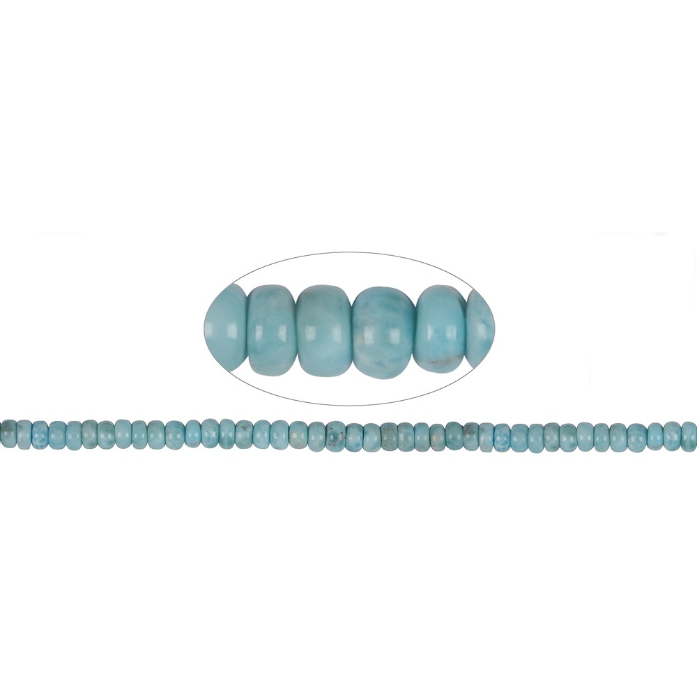 Rang de colliers Boutons, Larimar A, 04-05 x 07mm | Marco Schreier