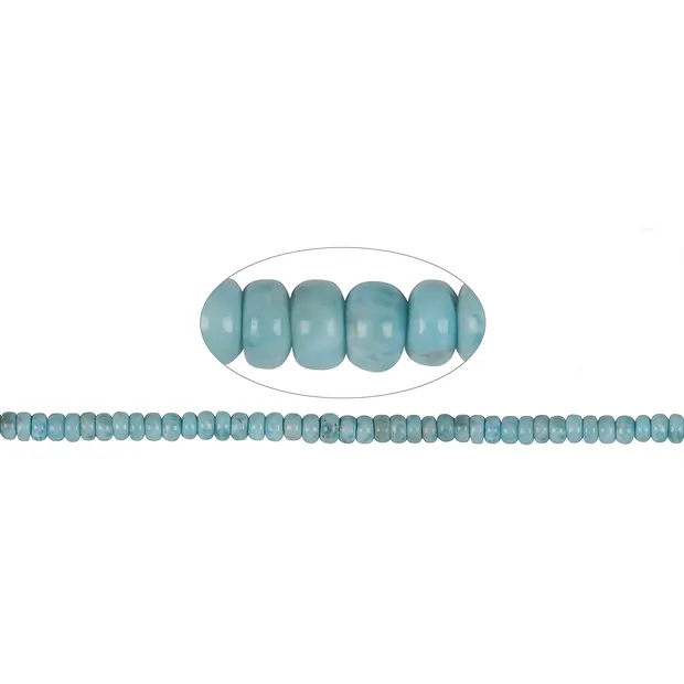 Rang de colliers Boutons, Larimar A, 04-05 x 07mm | Marco Schreier