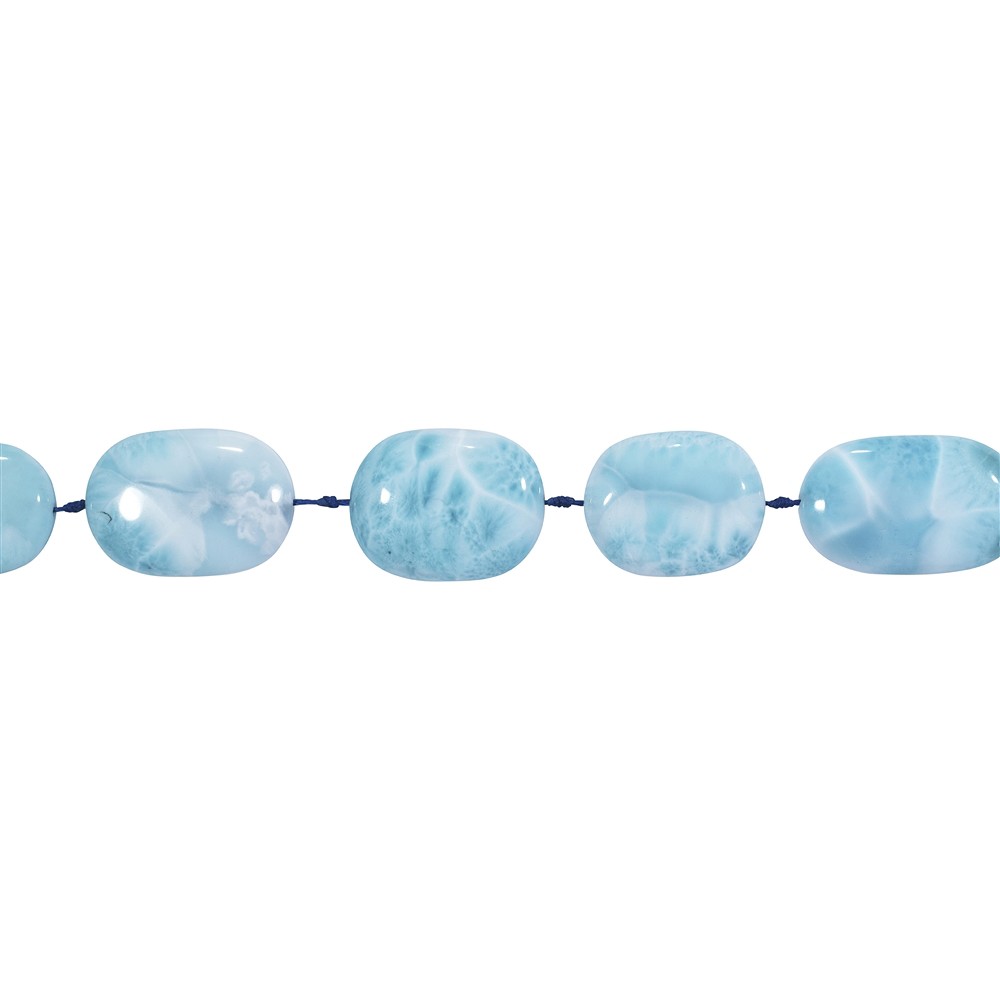 Strang Scheiben oval, Larimar AAA, 25-35 x 18mm | Marco Schreier