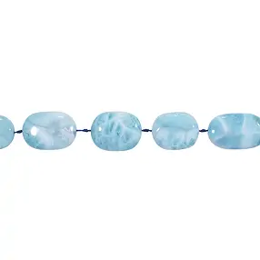 Strang Scheiben oval, Larimar AAA, 25-35 x 18mm | Marco Schreier