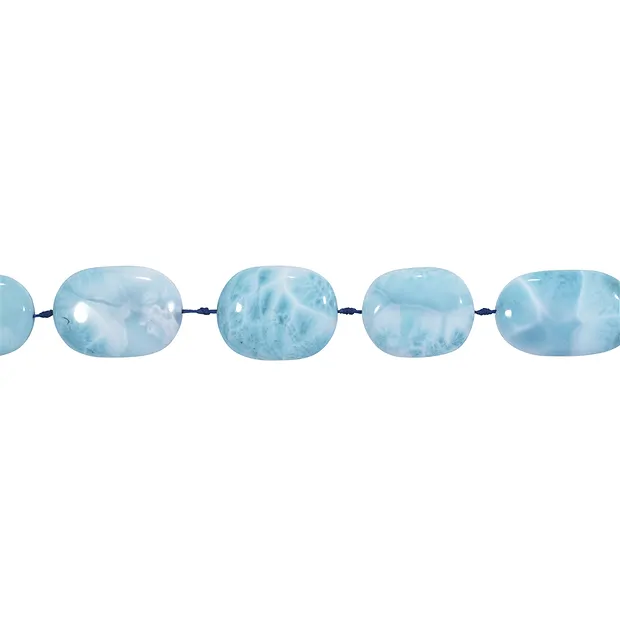 Fili di dischi ovali, Larimar AAA, 25-35 x 18 mm | Marco Schreier