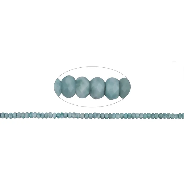 Button strand, Larimar, faceted, 05.0-05.5mm | wholesaler gems & healing stones