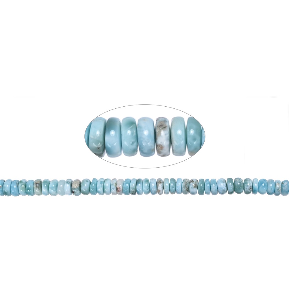Strang Button/Scheibchen, Larimar, 2,5-3,5 x 8mm (39cm) | Marco Schreier