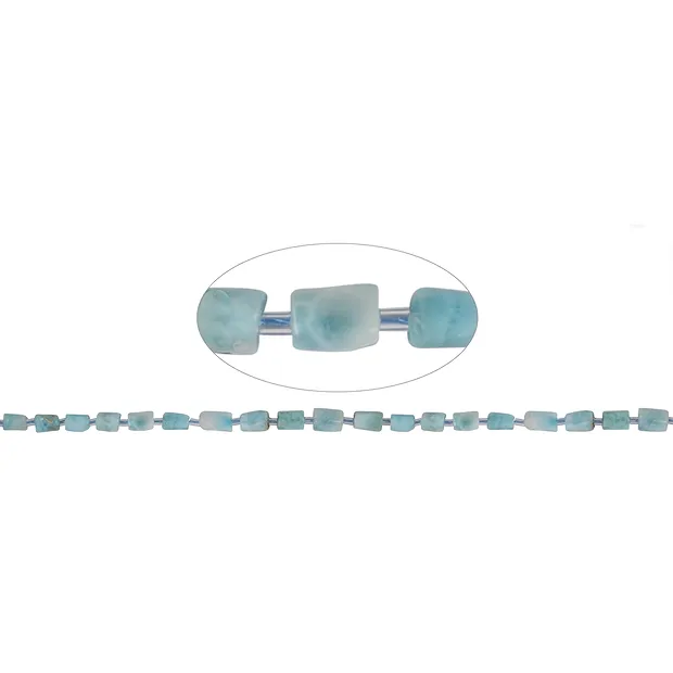 Strand freeform cylinder, Larimar, 08 x 04-06mm | gems, healing stones & jewelry