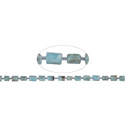 141960409920 Strand freeform cylinder, Larimar, 08 x 06-07mm | gems, healing stones &amp; jewelry