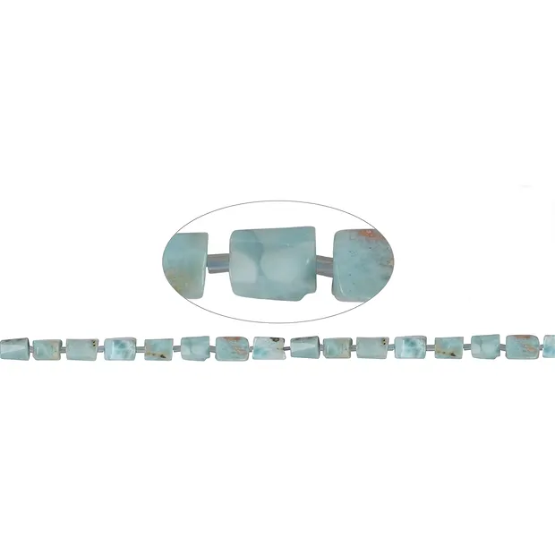 Rang de colliers en forme libre, Larimar, 08-10 x 07-08mm | Marco Schreier