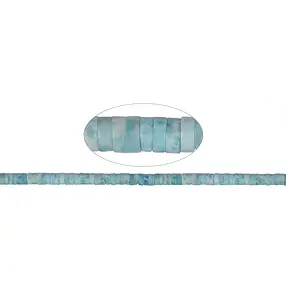 Cilindro "Heishi"/rotolo, Larimar, 04 x 08 mm | Marco Schreier